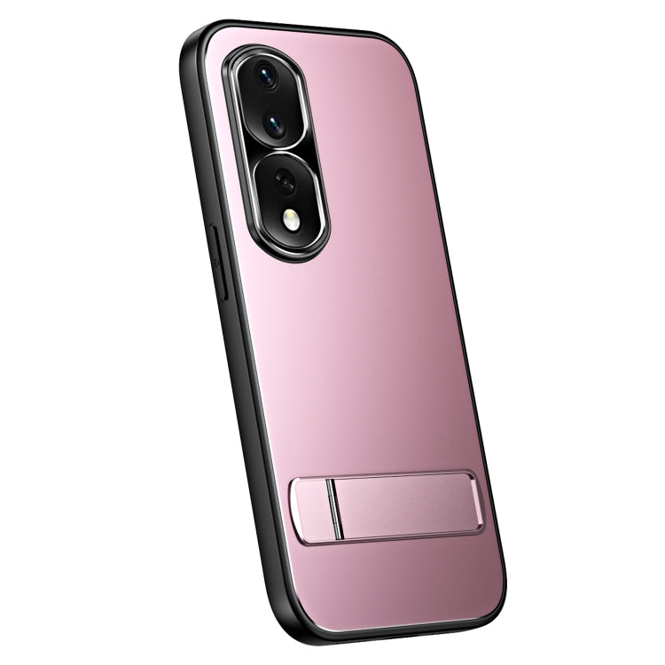 For Honor 80 R-JUST RJ-61 Electroplating Frosted TPU + PC Phone Case with Holder(Pink) - Honor Cases by R-JUST | Online Shopping South Africa | PMC TechLife | Buy Now Pay Later Mobicred
