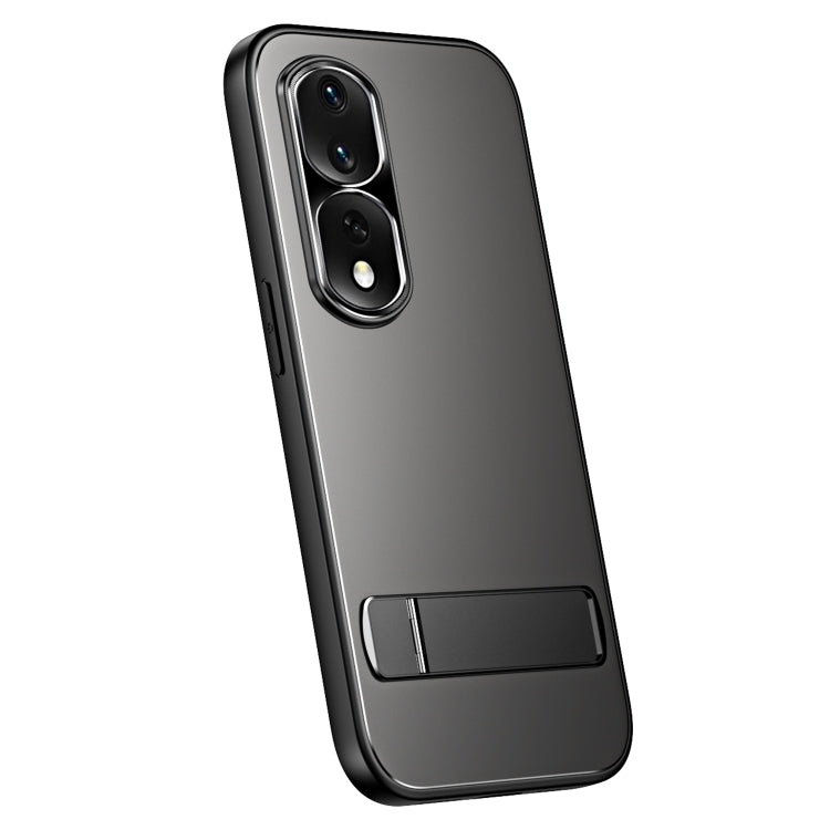 For Honor 80 Pro R-JUST RJ-61 Electroplating Frosted TPU + PC Phone Case with Holder(Grey) - Honor Cases by R-JUST | Online Shopping South Africa | PMC TechLife