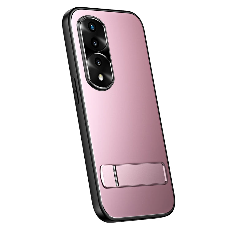 For Honor 70 Pro R-JUST RJ-61 Electroplating Frosted TPU + PC Phone Case with Holder(Pink) - Honor Cases by R-JUST | Online Shopping South Africa | PMC TechLife | Buy Now Pay Later Mobicred
