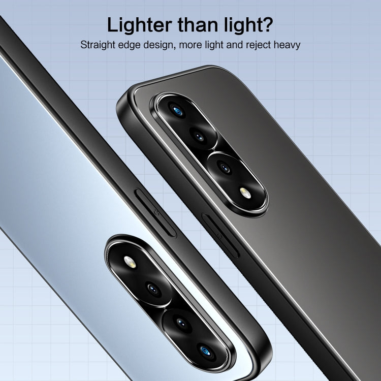 For Honor 70 R-JUST RJ-61 Electroplating Frosted TPU + PC Phone Case with Holder(Grey) - Honor Cases by R-JUST | Online Shopping South Africa | PMC TechLife | Buy Now Pay Later Mobicred