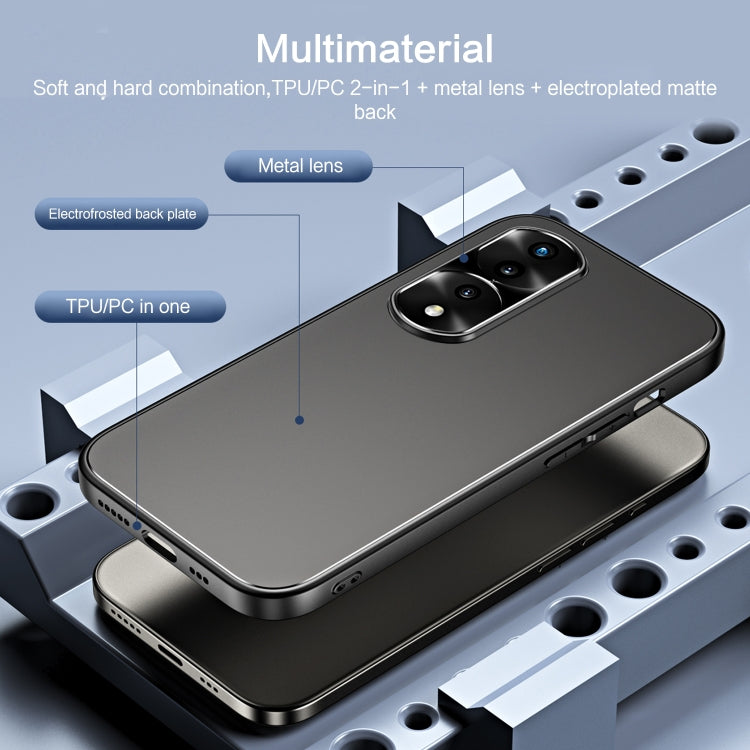 For Honor 70 R-JUST RJ-61 Electroplating Frosted TPU + PC Phone Case with Holder(Silver) - Honor Cases by R-JUST | Online Shopping South Africa | PMC TechLife | Buy Now Pay Later Mobicred