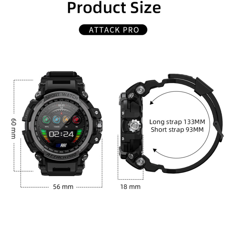 LOKMAT ATTACK Pro 1.39 inch BT5.1 Smart Sport Watch, Support Bluetooth Call / Sleep / Heart Rate / Blood Pressure Health Monitor(Silver Black) - free shipping - PMC TechLife - Order now!