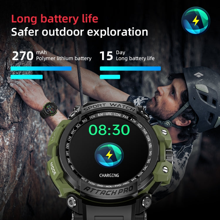 LOKMAT ATTACK Pro 1.32 inch BT5.1 Smart Sport Watch, Support Bluetooth Call / Sleep / Blood Oxygen / Heart Rate / Blood Pressure Health Monitor(Black) - free shipping - PMC TechLife - Order now!