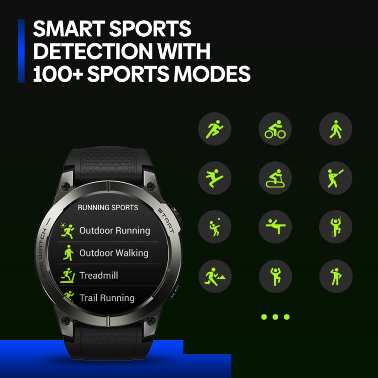 Zeblaze Stratos 3 Pro 1.43 inch AMOLED Screen Sports Smart Watch Support Bluetooth Call(Black) - free shipping - PMC TechLife - Order now!