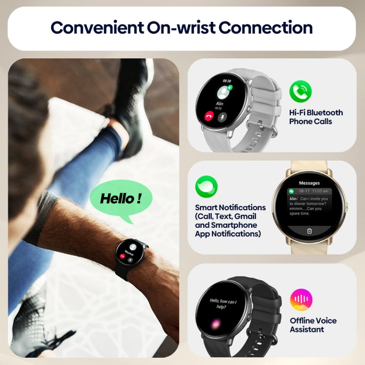 Zeblaze GTR 3 Pro 1.43 inch Screen Voice Calling Smart Watch, Support Heart Rate / Blood Pressure / Blood Oxygen(Gold) - free shipping - PMC TechLife - Order now!