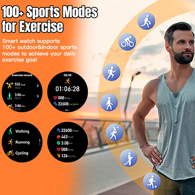 LEMFO LF35 1.43 inch AMOLED Round Screen Silicone Strap Smart Watch Supports Blood Oxygen Detection(Gold) - Smart Watches by LEMFO | Online Shopping South Africa | PMC TechLife | Buy Now Pay Later Mobicred