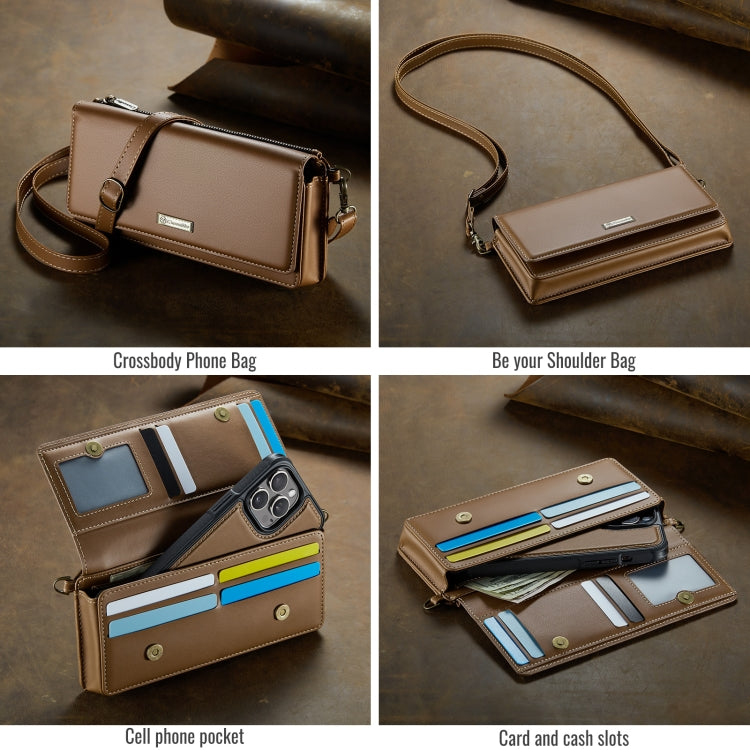 CaseMe Me30 Multi Functional Diagonal Cross Bag Phone Case(Brown) - free shipping - PMC Jewellery - Order now!