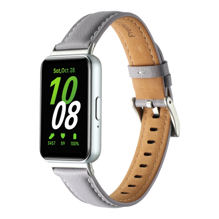 For Samsung Galaxy Fit 3 Pointed Tail Genuine Leather Watch Band(Purple) - free shipping - PMC TechLife - Order now!