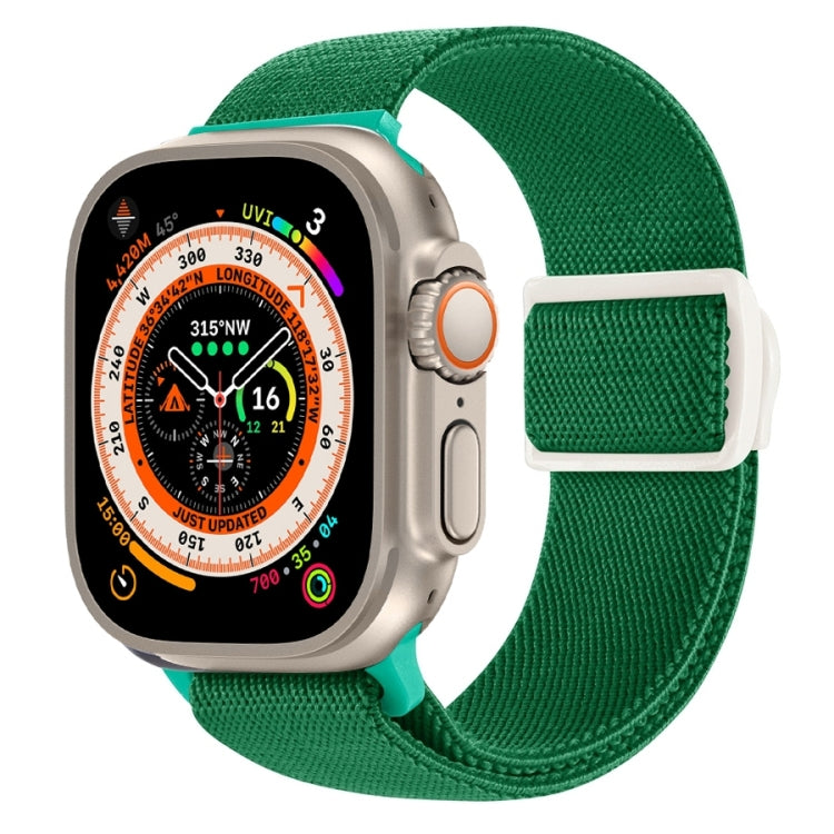For Apple Watch Ultra 49mm Carbon Fiber Texture Snap Buckle Nylon Watch Band(Green) - free shipping - PMC TechLife - Order now!
