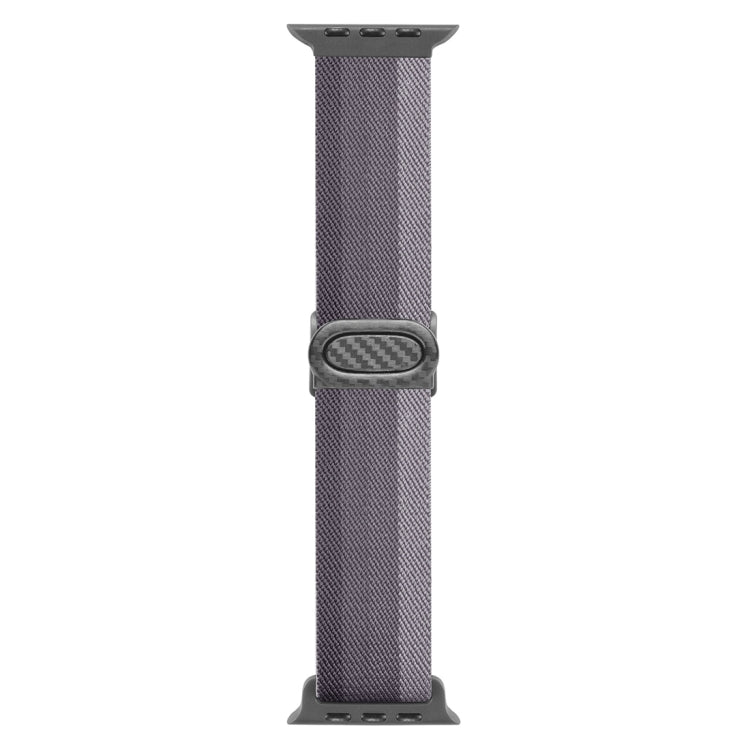 For Apple Watch SE 2022 44mm Carbon Fiber Texture Snap Buckle Nylon Watch Band(Gradient Grey) - free shipping - PMC TechLife - Order now!