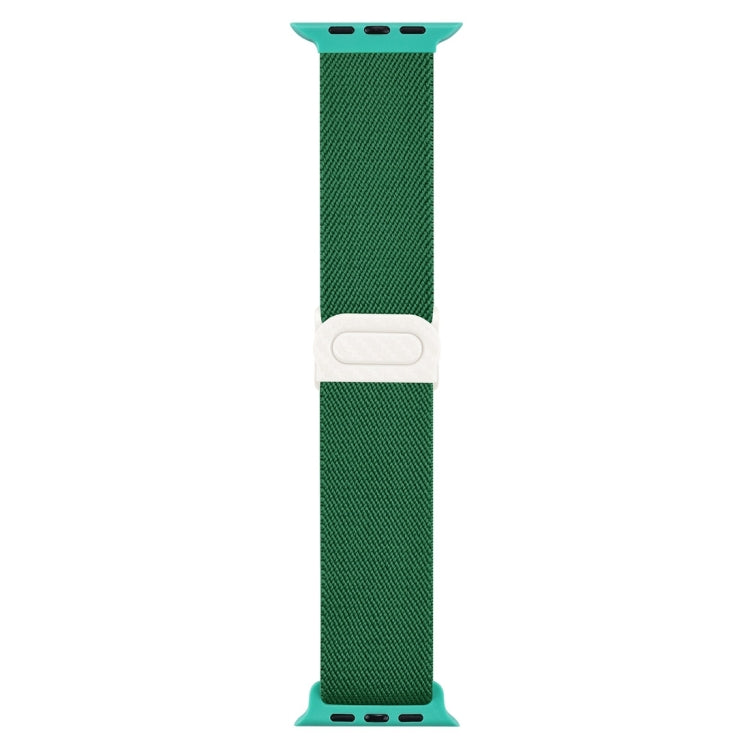 For Apple Watch SE 40mm Carbon Fiber Texture Snap Buckle Nylon Watch Band(Green) - Watch Bands by PMC TechLife | Online Shopping South Africa | PMC TechLife | Buy Now Pay Later Mobicred