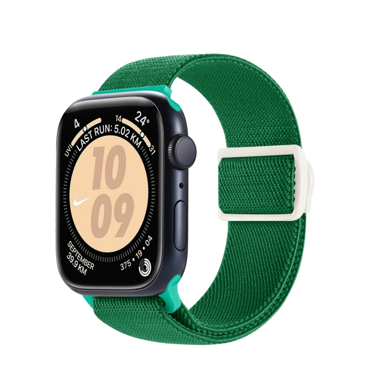 For Apple Watch SE 40mm Carbon Fiber Texture Snap Buckle Nylon Watch Band(Green) - Watch Bands by PMC TechLife | Online Shopping South Africa | PMC TechLife | Buy Now Pay Later Mobicred