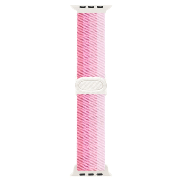 For Apple Watch Series 6 44mm Carbon Fiber Texture Snap Buckle Nylon Watch Band(Gradient Pink) - free shipping - PMC TechLife - Order now!