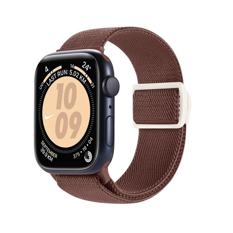 For Apple Watch Series 6 44mm Carbon Fiber Texture Snap Buckle Nylon Watch Band(Smoke Purple) - free shipping - PMC TechLife - Order now!