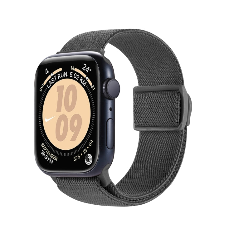 For Apple Watch Series 5 44mm Carbon Fiber Texture Snap Buckle Nylon Watch Band(Grey) - Watch Bands by PMC TechLife | Online Shopping South Africa | PMC TechLife | Buy Now Pay Later Mobicred