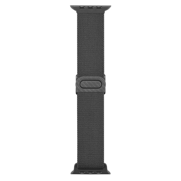 For Apple Watch Series 5 44mm Carbon Fiber Texture Snap Buckle Nylon Watch Band(Grey) - Watch Bands by PMC TechLife | Online Shopping South Africa | PMC TechLife | Buy Now Pay Later Mobicred