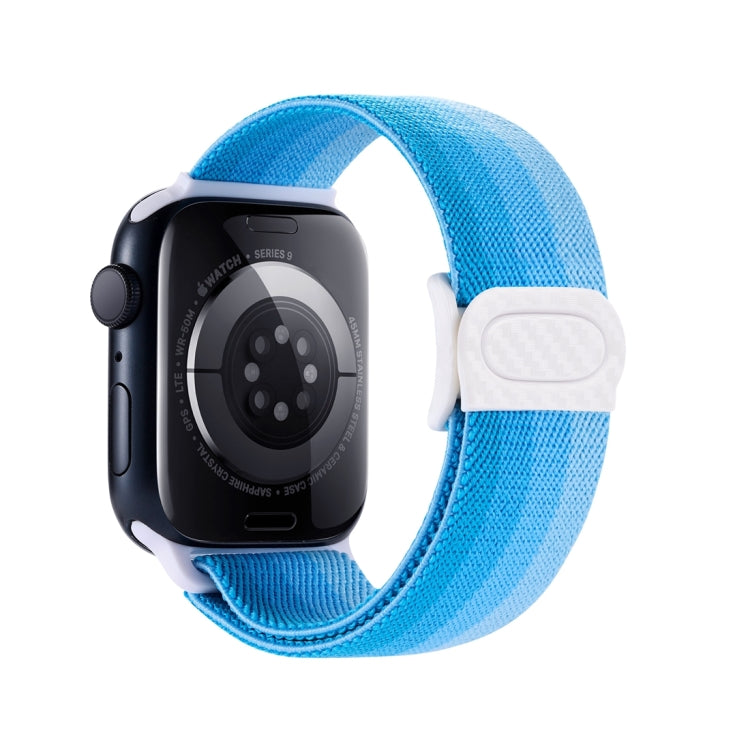 For Apple Watch Series 4 44mm Carbon Fiber Texture Snap Buckle Nylon Watch Band(Gradient Blue) - free shipping - PMC TechLife - Order now!