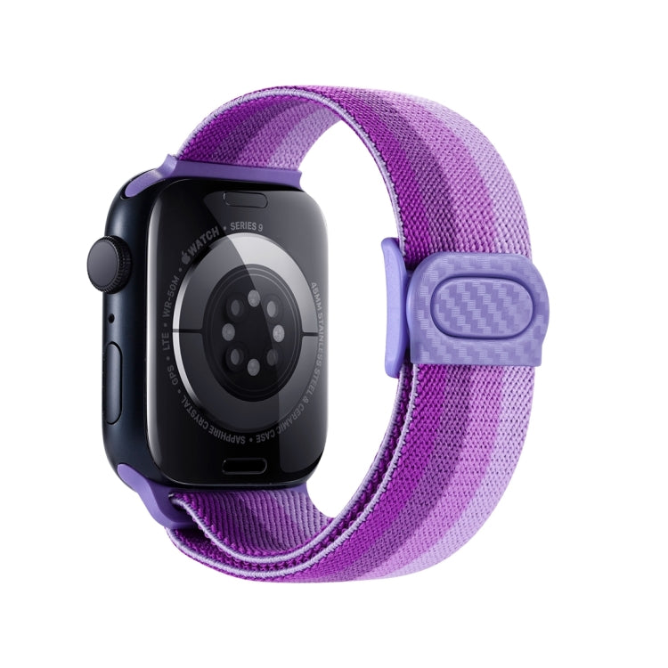 For Apple Watch Series 4 40mm Carbon Fiber Texture Snap Buckle Nylon Watch Band(Gradient Purple) - free shipping - PMC TechLife - Order now!