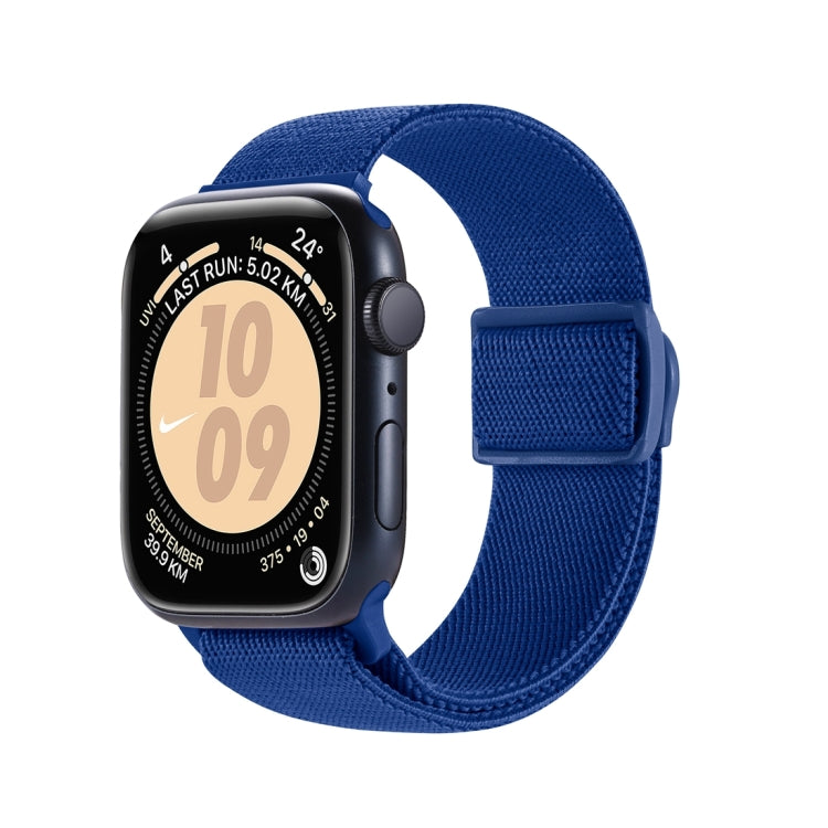 For Apple Watch Series 4 40mm Carbon Fiber Texture Snap Buckle Nylon Watch Band(Blue) - Watch Bands by PMC TechLife | Online Shopping South Africa | PMC TechLife | Buy Now Pay Later Mobicred