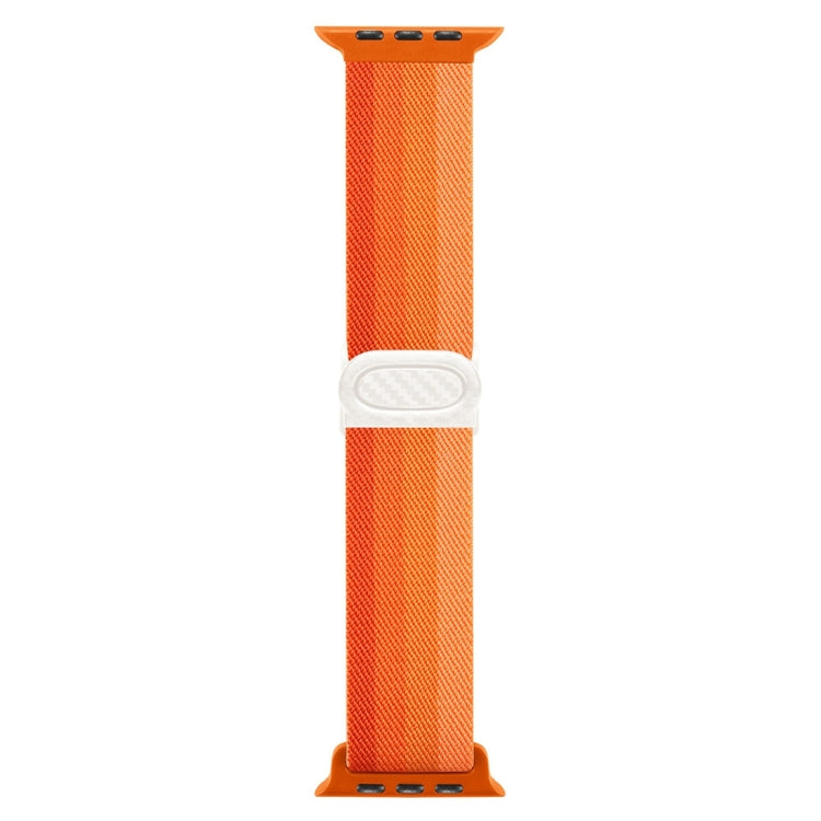 For Apple Watch Series 3 42mm Carbon Fiber Texture Snap Buckle Nylon Watch Band(Gradient Orange) - free shipping - PMC TechLife - Order now!