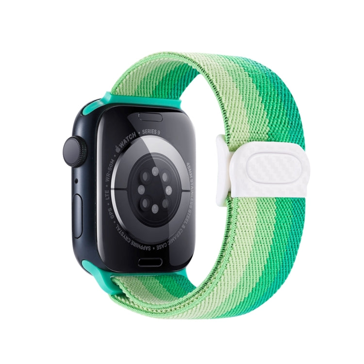 For Apple Watch Series 2 42mm Carbon Fiber Texture Snap Buckle Nylon Watch Band(Gradient Green) - free shipping - PMC TechLife - Order now!