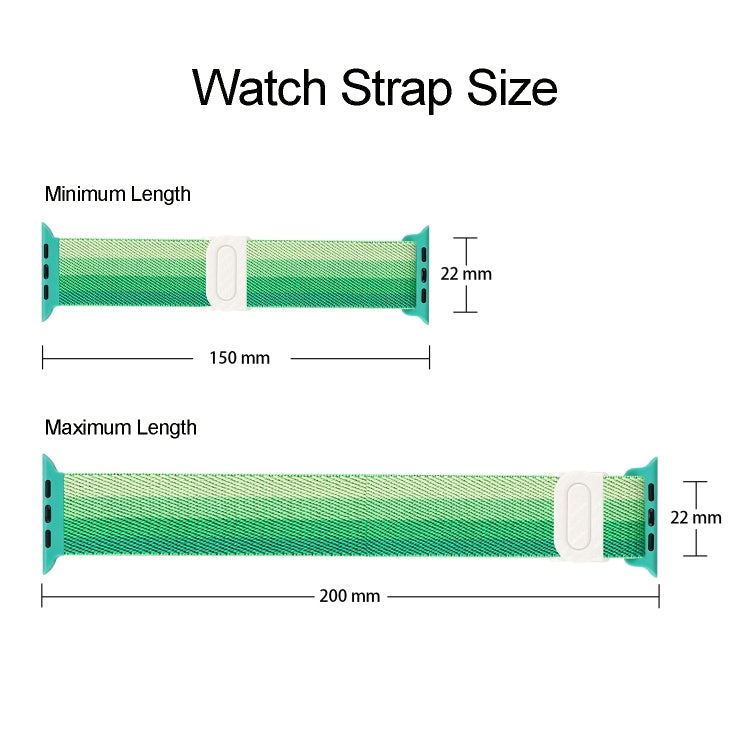 For Apple Watch SE 2022 40mm Carbon Fiber Texture Snap Buckle Nylon Watch Band(Gradient Green) - Watch Bands by PMC TechLife | Online Shopping South Africa | PMC TechLife