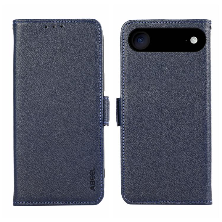 For iPhone 17 Air ABEEL Side-Magnetic Litchi Pattern Leather RFID Phone Case(Blue) - free shipping - PMc TechLife - Order now!
