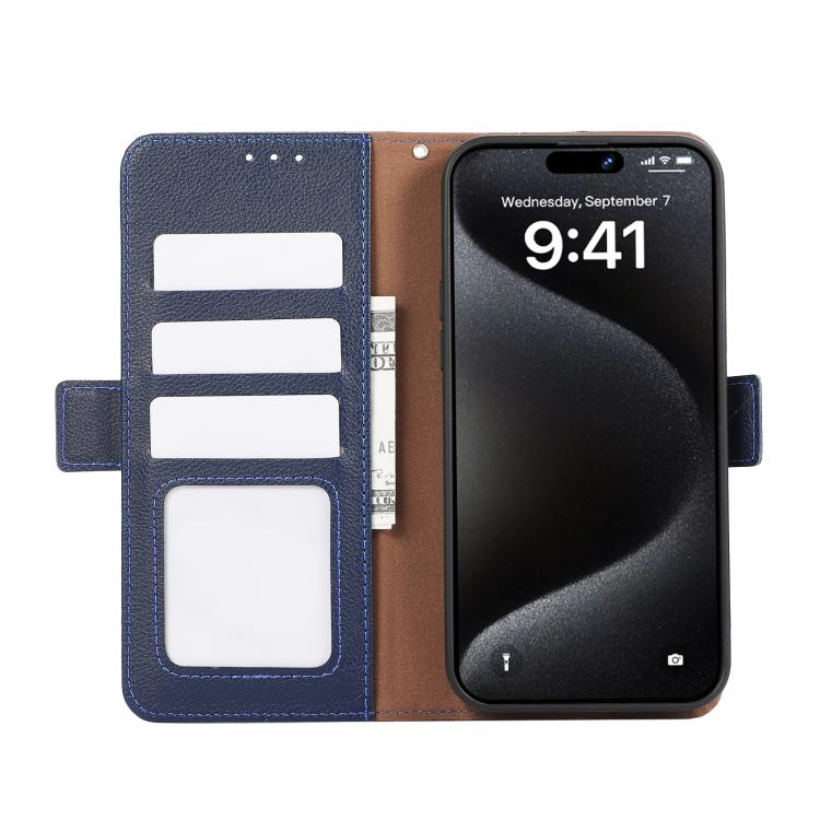 For iPhone 17 Air ABEEL Side-Magnetic Litchi Pattern Leather RFID Phone Case(Blue) - free shipping - PMc TechLife - Order now!