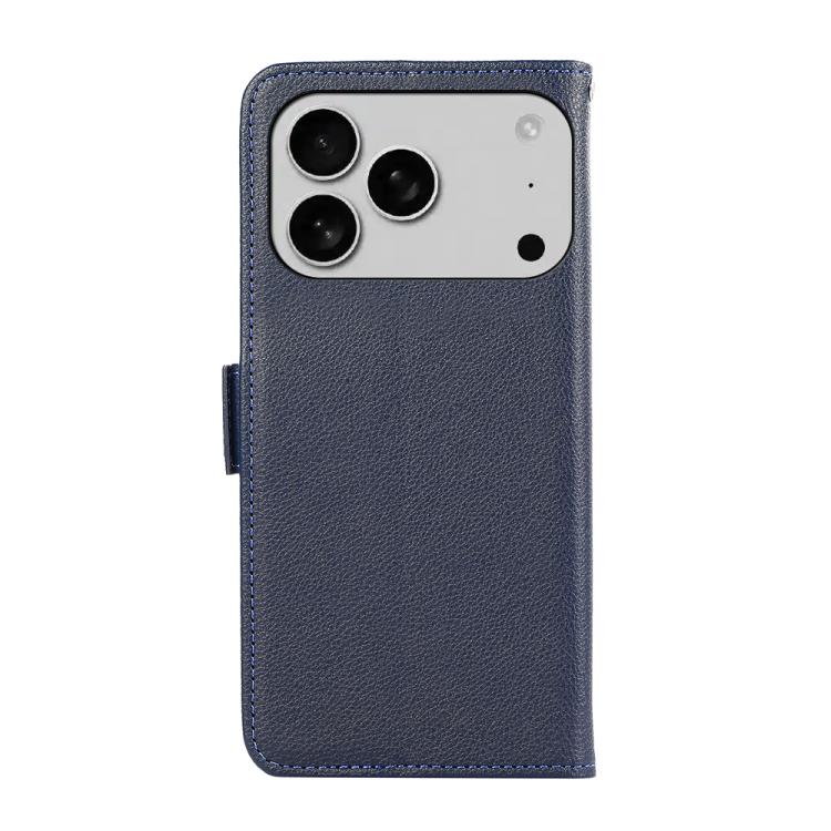 For iPhone 17 Pro ABEEL Side-Magnetic Litchi Pattern Leather RFID Phone Case(Blue) - free shipping - PMc TechLife - Order now!