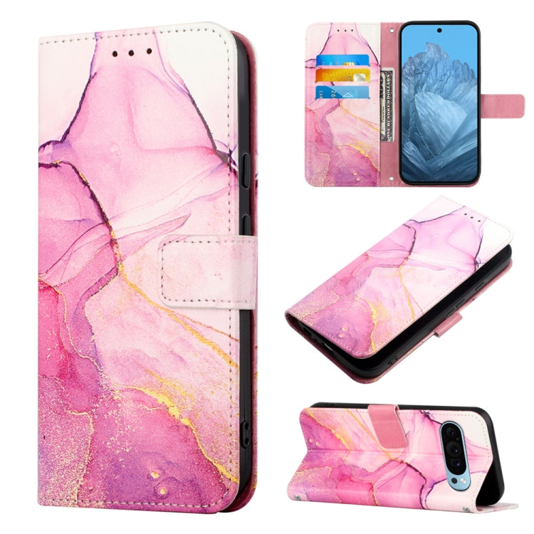For Google Pixel 9 PT003 Marble Pattern Flip Leather Phone Case(Pink Purple Gold) - Google Cases by PMC TechLife | Online Shopping South Africa | PMC TechLife | Buy Now Pay Later Mobicred