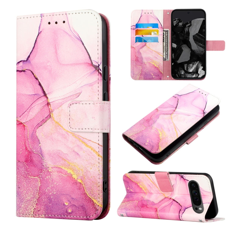 For Google Pixel 9 Pro PT003 Marble Pattern Flip Leather Phone Case(Pink Purple Gold) - Google Cases by PMC TechLife | Online Shopping South Africa | PMC TechLife | Buy Now Pay Later Mobicred
