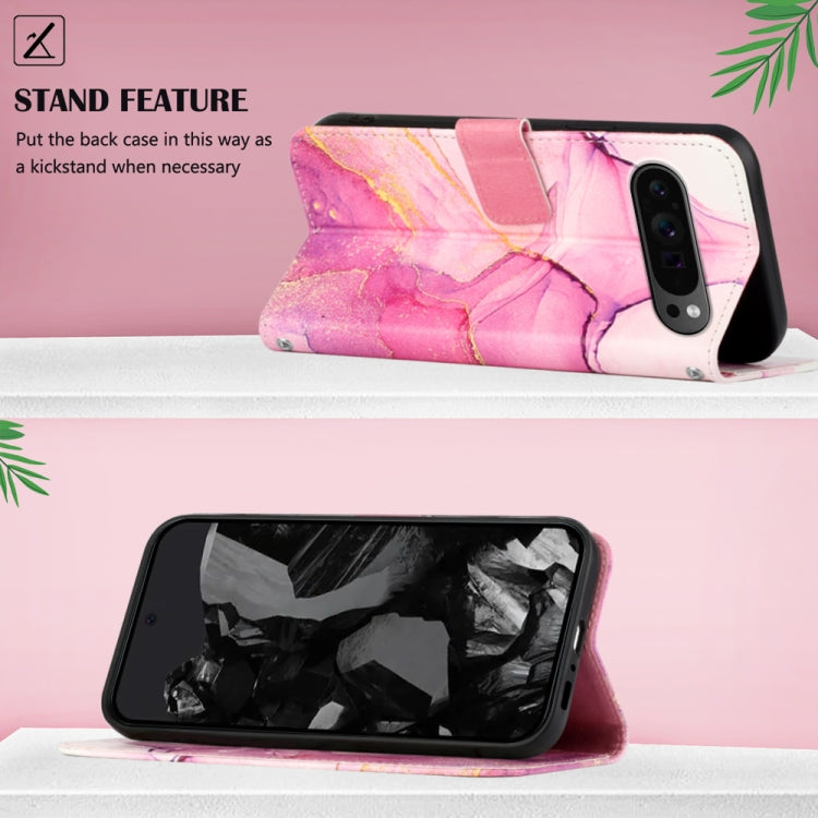 For Google Pixel 9 Pro PT003 Marble Pattern Flip Leather Phone Case(Pink Purple Gold) - Google Cases by PMC TechLife | Online Shopping South Africa | PMC TechLife | Buy Now Pay Later Mobicred