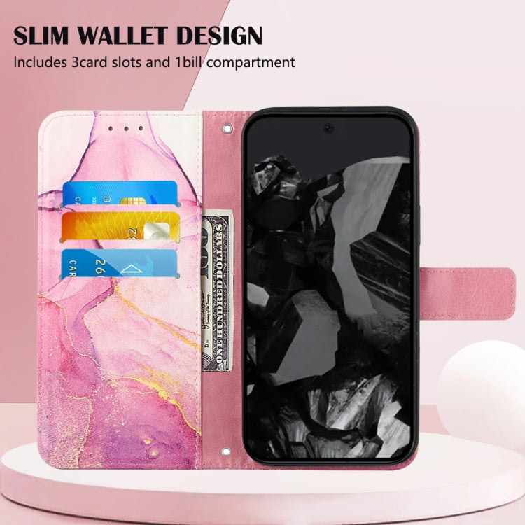 For Google Pixel 9 Pro PT003 Marble Pattern Flip Leather Phone Case(Pink Purple Gold) - Google Cases by PMC TechLife | Online Shopping South Africa | PMC TechLife | Buy Now Pay Later Mobicred