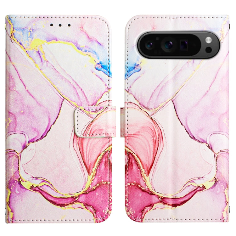 For Google Pixel 9 Pro PT003 Marble Pattern Flip Leather Phone Case(Rose Gold) - Google Cases by PMC TechLife | Online Shopping South Africa | PMC TechLife | Buy Now Pay Later Mobicred