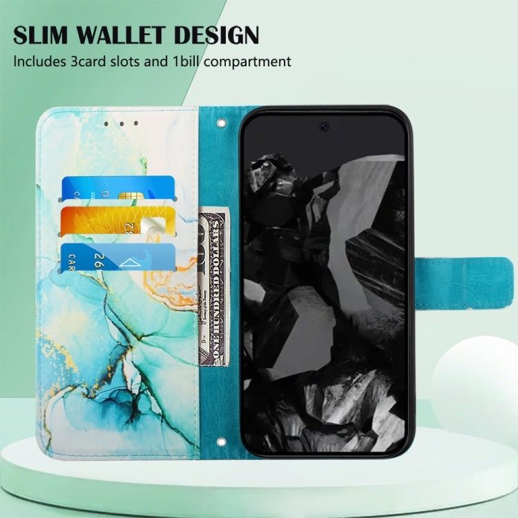 For Google Pixel 9 Pro PT003 Marble Pattern Flip Leather Phone Case(Green) - Google Cases by PMC TechLife | Online Shopping South Africa | PMC TechLife | Buy Now Pay Later Mobicred