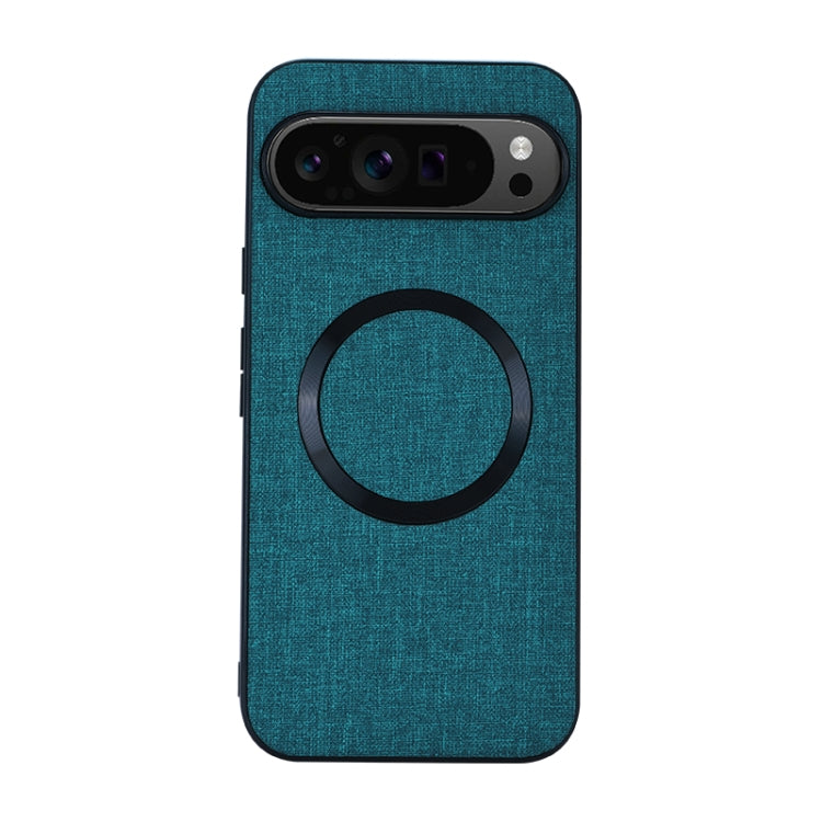 For Google Pixel 9 CD Magnetic Ring Cloth Texture PU Phone Case(Green) - Google Cases by PMC TechLife | Online Shopping South Africa | PMC TechLife | Buy Now Pay Later Mobicred