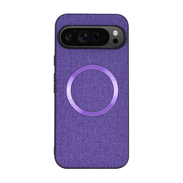 For Google Pixel 9 Pro CD Magnetic Ring Cloth Texture PU Phone Case(Purple) - Google Cases by PMC TechLife | Online Shopping South Africa | PMC TechLife | Buy Now Pay Later Mobicred