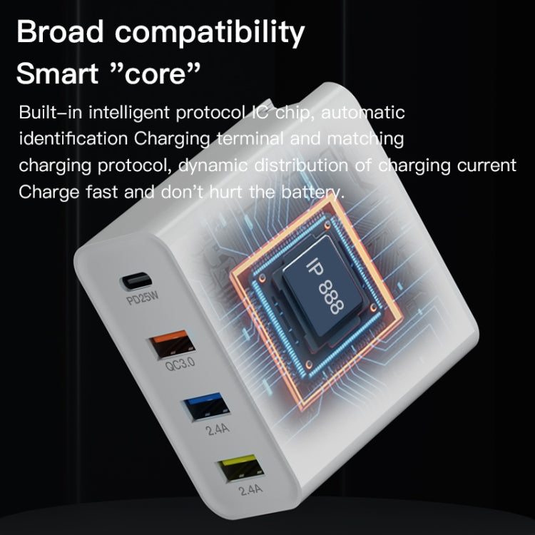 Ma-Ant 60W USB-C/Type-C+3 USB Multi-port Fast Charging Charger, Plug:EU Plug(Black) - free shipping - PMC Jewellery - Order now!