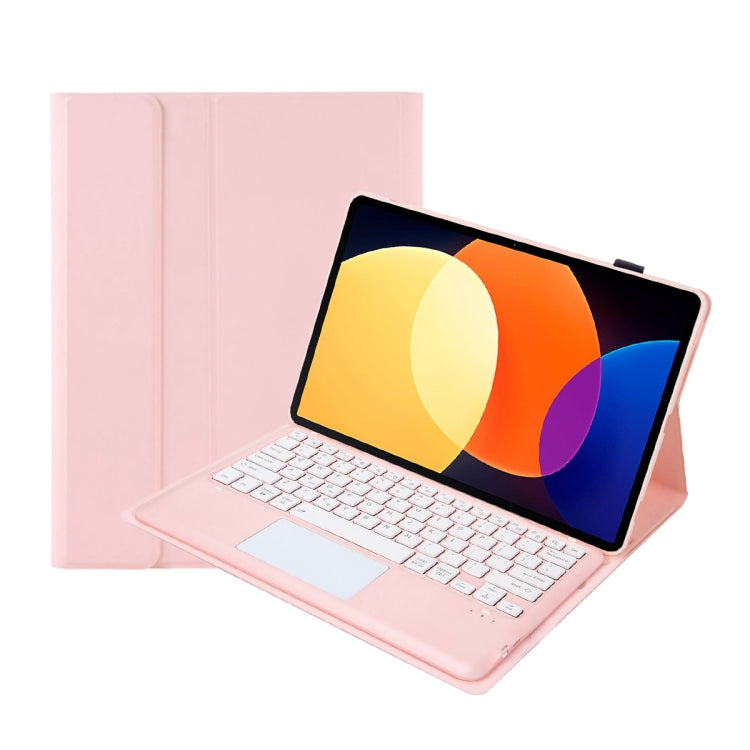 For Xiaomi Pad 6S Pro 12.4 Lambskin Texture Detachable Bluetooth Keyboard Leather Case with Touchpad(Pink) - Others Keyboard by PMC TechLife | Online Shopping South Africa | PMC TechLife