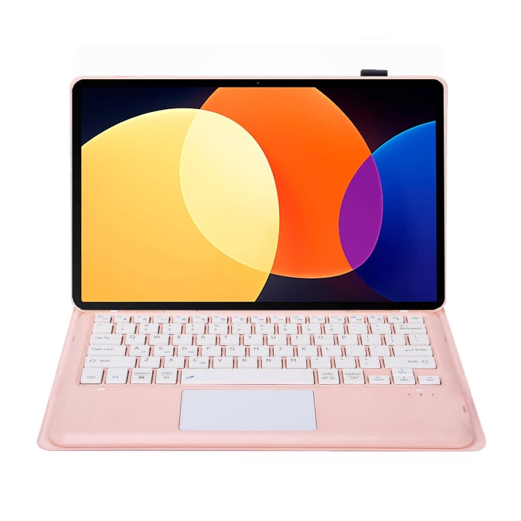 For Xiaomi Pad 6S Pro 12.4 Lambskin Texture Detachable Bluetooth Keyboard Leather Case with Touchpad(Pink) - Others Keyboard by PMC TechLife | Online Shopping South Africa | PMC TechLife