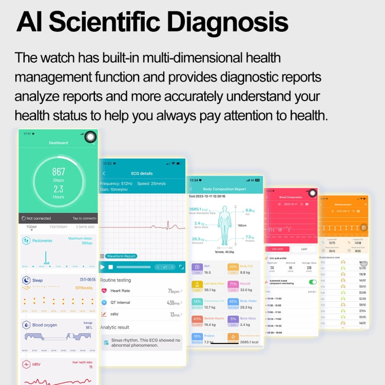 ET580 2.04 inch AMOLED Screen Sports Smart Watch Support Bluetooth Call /  ECG Function(Black Leather Band) - Smart Watches by PMC TechLife | Online Shopping South Africa | PMC TechLife | Buy Now Pay Later Mobicred