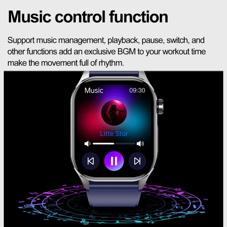 ET580 2.04 inch AMOLED Screen Sports Smart Watch Support Bluetooth Call /  ECG Function(Black Leather Band) - Smart Watches by PMC TechLife | Online Shopping South Africa | PMC TechLife | Buy Now Pay Later Mobicred