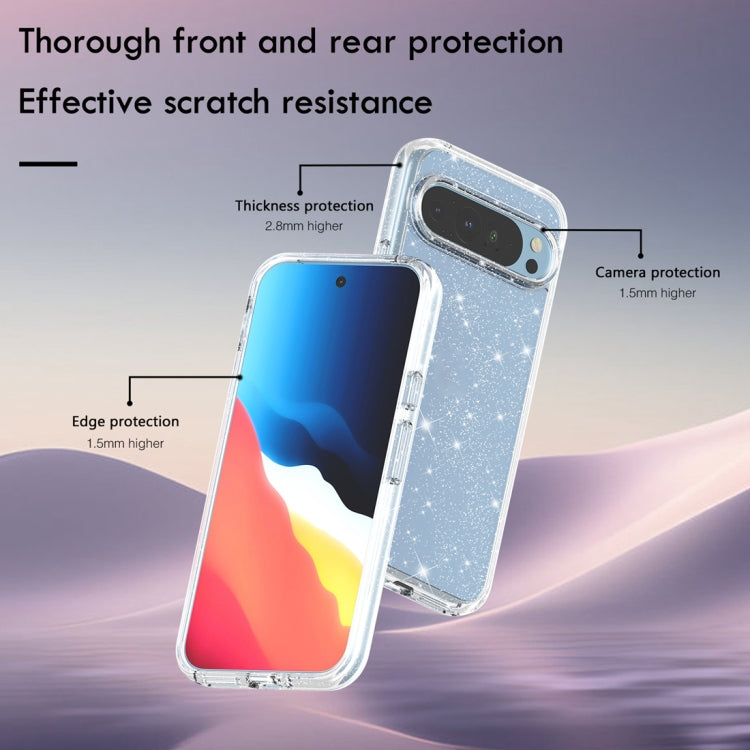 For Google Pixel 9 Terminator Style Shockproof Phone Case(Glitter White) - Google Cases by PMC TechLife | Online Shopping South Africa | PMC TechLife | Buy Now Pay Later Mobicred