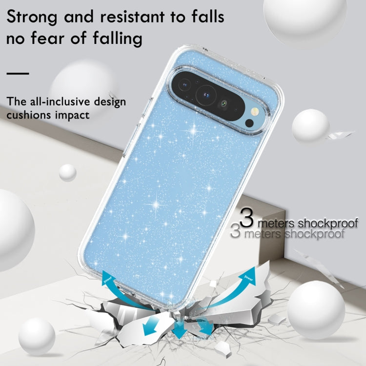 For Google Pixel 9 Terminator Style Shockproof Phone Case(Glitter White) - Google Cases by PMC TechLife | Online Shopping South Africa | PMC TechLife | Buy Now Pay Later Mobicred