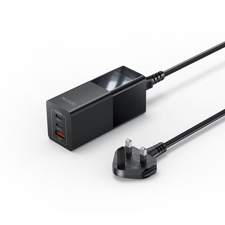 Yesido YC77 100W 2Type-C+USB Ports with 1 Socket Desktop GaN Charger(UK Plug) - free shipping - PMC Jewellery - Order now!