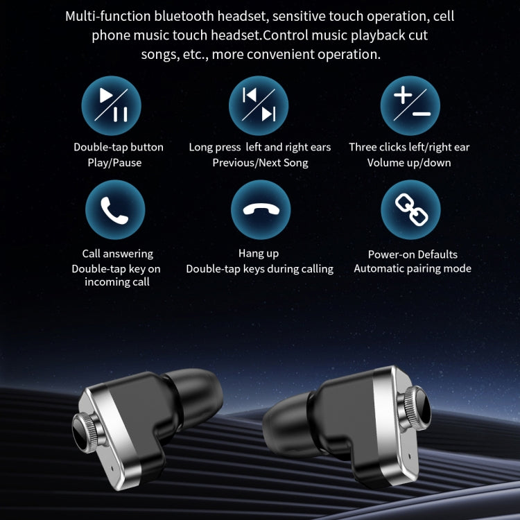 LEMFO T95 1.52 inch IPS Screen 2 in 1 Bluetooth Earphone Smart Watch Support Health Monitoring(Silver) - free shipping - PMC TechLife - Order now!