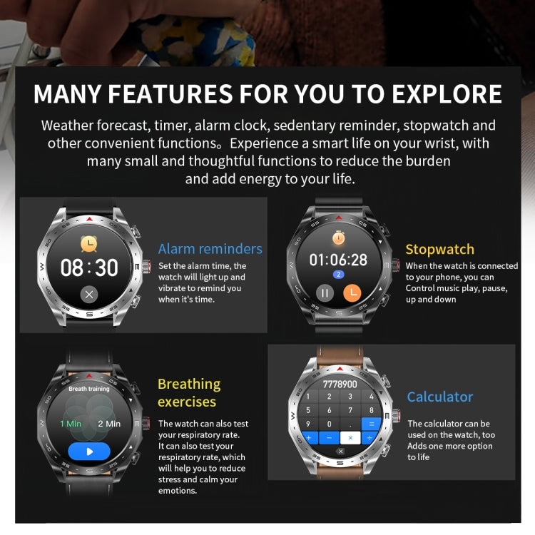 LEMFO T95 1.52 inch IPS Screen 2 in 1 Bluetooth Earphone Smart Watch Support Health Monitoring(Silver) - free shipping - PMC TechLife - Order now!