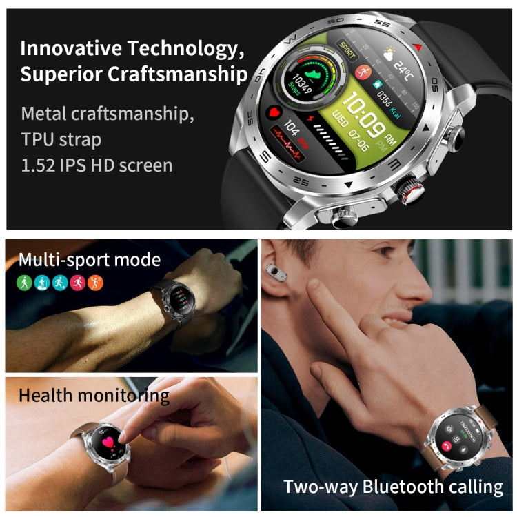 LEMFO T95 1.52 inch IPS Screen 2 in 1 Bluetooth Earphone Smart Watch Support Health Monitoring(Black) - free shipping - PMC TechLife - Order now!