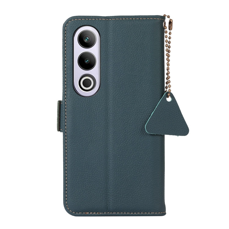For OnePlus CE4 5G Global Side-Magnetic TJ Genuine Leather RFID Phone Case(Green) - OnePlus Cases by PMC TechLife | Online Shopping South Africa | PMC TechLife | Buy Now Pay Later Mobicred