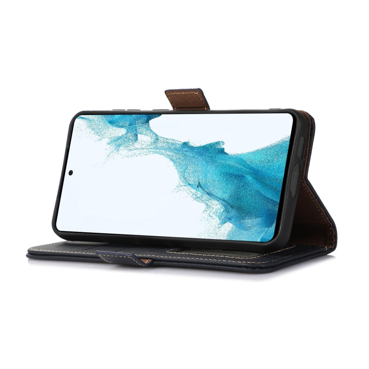 For OnePlus CE4 Lite Side-Magnetic TJ Genuine Leather RFID Phone Case(Blue) - OnePlus Cases by PMC TechLife | Online Shopping South Africa | PMC TechLife | Buy Now Pay Later Mobicred